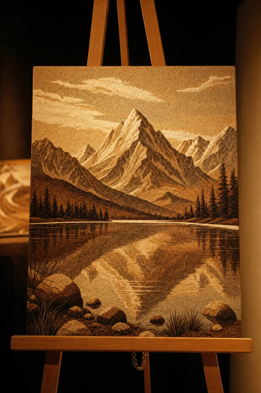 Marmotinto sand painting on board